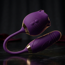 Vibrador Sophie Rosa 2 em 1 Recarregável 10 Modos Vibração e Pulsação